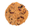 Cranberry oatmeal raisin cookie isolated on white