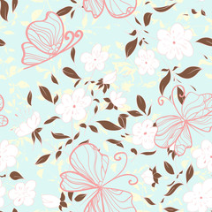 Canvas Print - Floral seamles pattern.