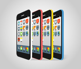 Aufkleber - Modern smartphone different colors