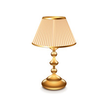 Table Lamp Classic Isolated On White Vector