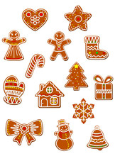 Christmas Gingerbread Cookies Set