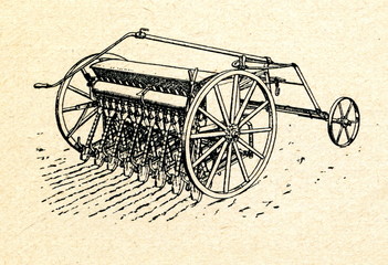 Wall Mural - Seed drill (sowing machine) ca. 1930