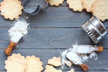 Wall Mural - Background of baking gluten free shortbread cookies