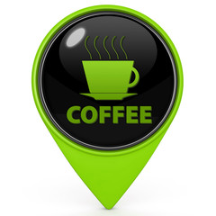 Wall Mural - Coffee pointer icon on white background