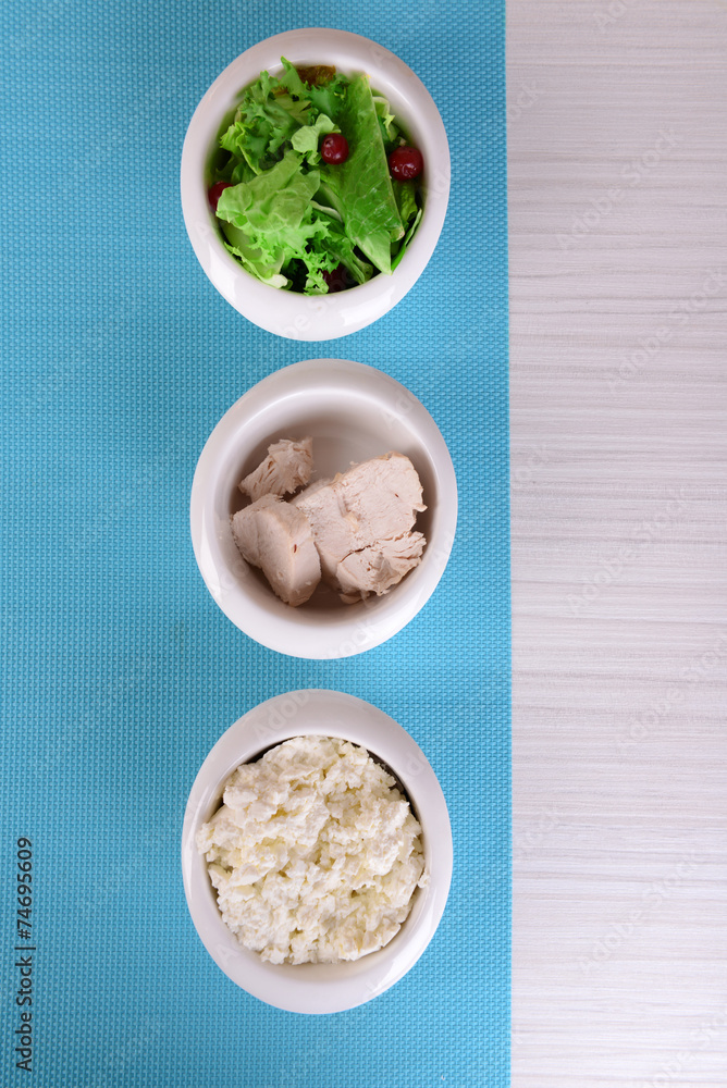 Dietary food in on table close-up