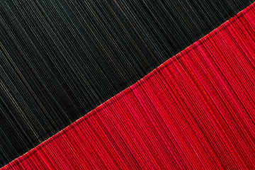 Wall Mural - Red and black bamboo mat texture or background