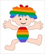 cheerful, rainbow baby, stylized image
