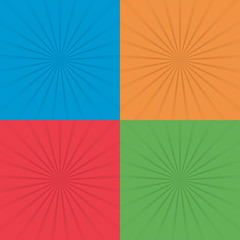 Wall Mural - sunray backgrounds in four colours