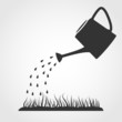 Watering can and lawn