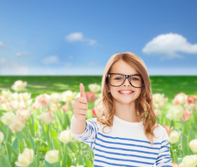 Sticker - little girl with black eyeglasses