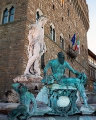 Wall Mural - The Fountain of Neptune, Florence, Italy