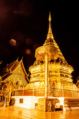 Doi Suthep temple in Chiang Mai at night