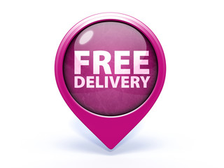 Sticker - Free delivery pointer icon on white background