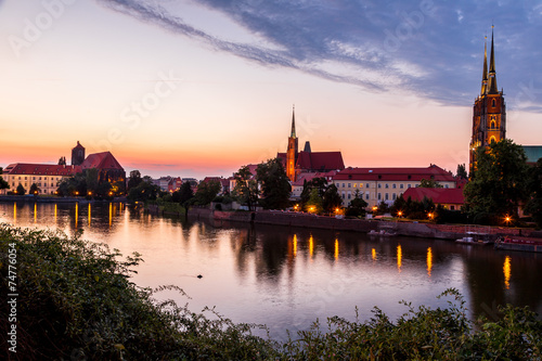 Naklejka ścienna Wroclaw at night