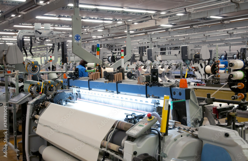 Textile industry - Weaving and warping - obrazy, fototapety, plakaty 