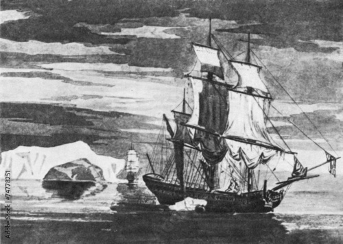 Fototapeta na wymiar Resolution and Adventure in Antarctica 1773