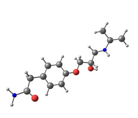 Canvas Print - Atenolol molecule isolated on white