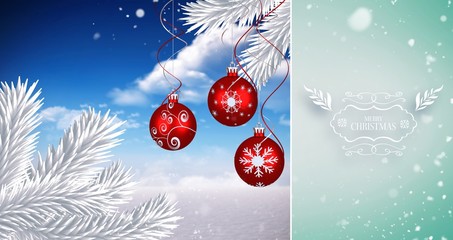 Poster - Composite image of snow falling