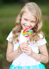 Sticker - Portrait of a beautiful girl with candy