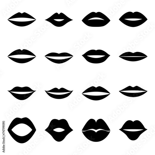 Set of lips, vector illustration Tableau sur Toile