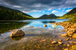 Jordan Pond and view of the Bubbles in Acadia National Park, Mai