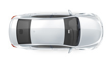 Luxury Silver Sedan - Top View