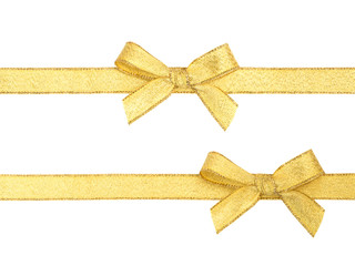 Golden ribbon and bow isolated