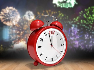 Aufkleber - Composite image of 2015 in red alarm clock