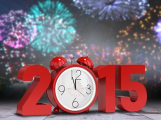Poster - Composite image of 2015 with alarm clock