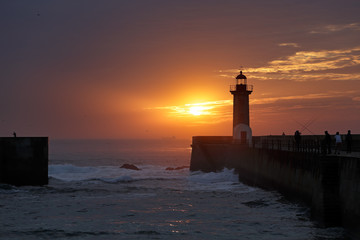 Wall Mural - Lighthouse sunset