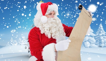 Poster - Composite image of santa checking list