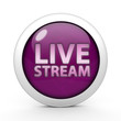 Live stream circular icon on white background