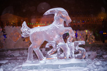 Ice Sculpture Of The Sheep - The Sign Of 2015 Year In Chinese Zo