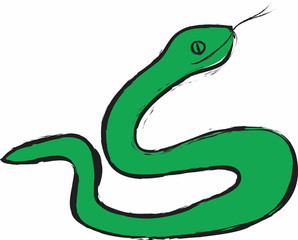 Wall Mural - cartoon green snake