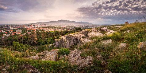 Canvas Print - City of Nitra in the Morning as Seen from Calvary