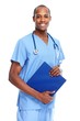© grinny - African-American black doctor man.