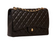 Women's black leather handbag
