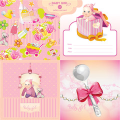 Wall Mural - baby girl set