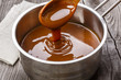 liquid caramel in a saucepan