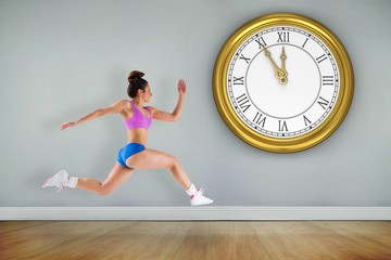 Aufkleber - Composite image of fit brunette running