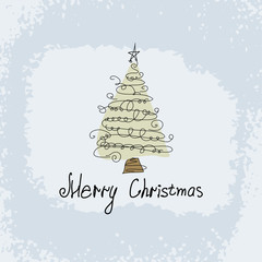 Wall Mural - Doodle card - abstract christmas tree.