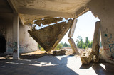 Fototapeta Morze - Destroyed mosque in Golan Heights