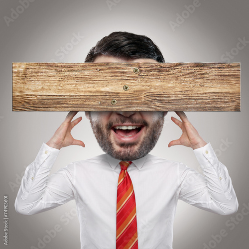 Cuadros en Lienzo Mann mit Brett vorm Kopf!