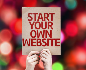 Start Your Own Website card with colorful background