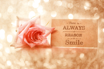 Wall Mural - There is always a reason to smile! Motivational message card