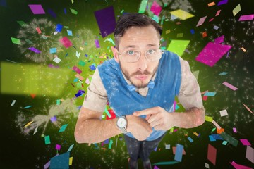 Aufkleber - Composite image of geeky hipster