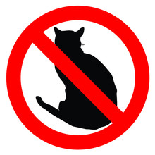No Cats Allowed In Black And Red
