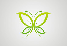 Eco Green Butterfly Logo Vector