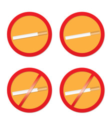 The sign - no smoking and smoking. Vector