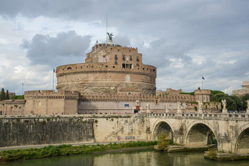 Wall Mural - Castle St. Angelo in Rome Italy